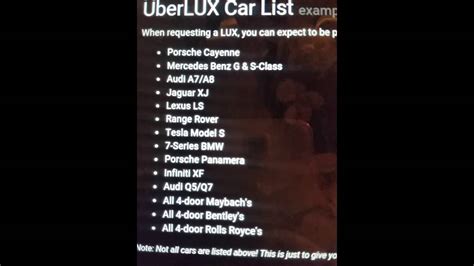 Uber lux car list. Things To Know About Uber lux car list. 